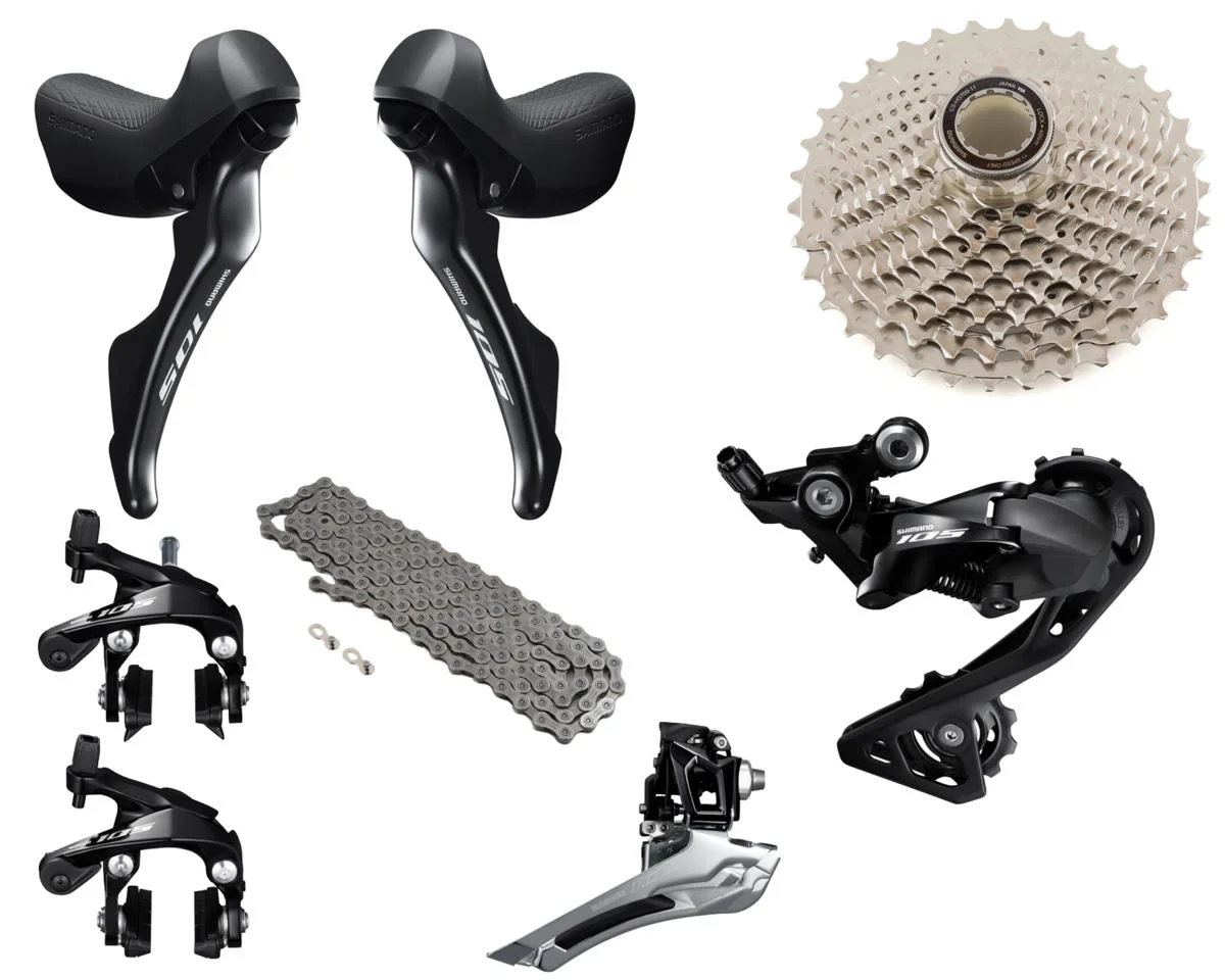 Shimano 105 R7000 Mechanical Road Groupset (Black) (2 x 11 Speed) (Rim Brake)